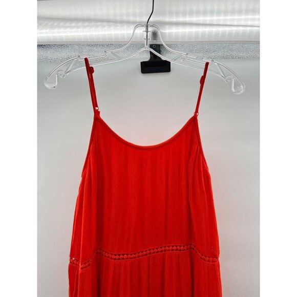 Old Navy Women's Spaghetti Strap Shift Dress Orange Size Small Side Zip - Picture 5 of 9